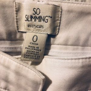 White ankle chicos pants